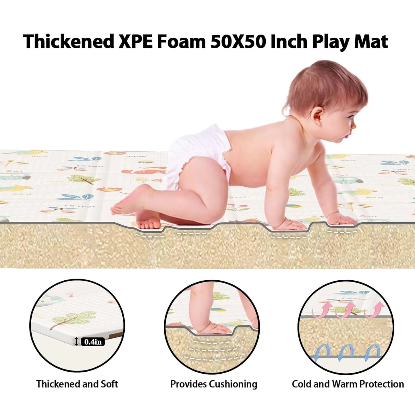 Foldable Baby Play Mat Children's Pattern Protection