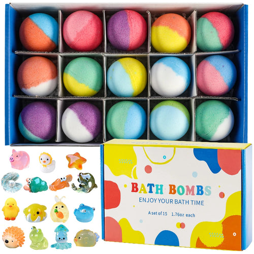 15 Pack Kids Bath Bombs Gift Set