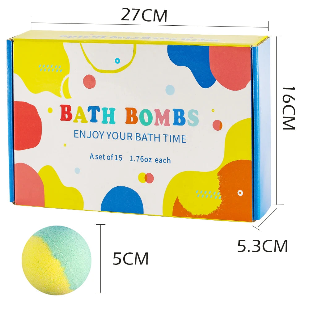 15 Pack Kids Bath Bombs Gift Set